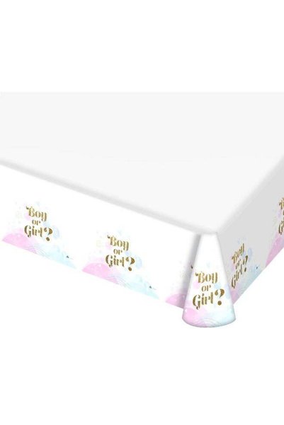 Generic Ciao “Boy or Girl?” Plastic Tablecloth – 137 x 182 cm Gender Reveal P...