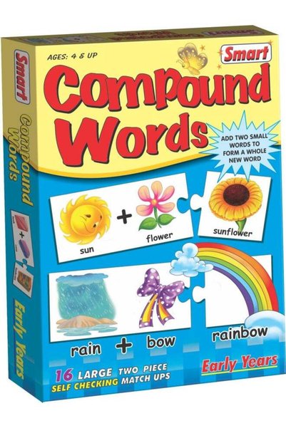 Generic Creative's Smart Compound Words Puzzle for Kids – 16 Self-Checking 2-...