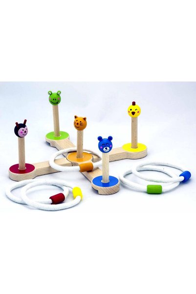 Generic Viga Wooden Ring Tossing Animals Toy for Kids Ages 3+, Multicolored