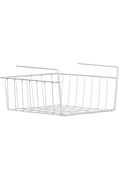 Premier Housewares White Under Shelf Storage Basket for Cupboard Cupboard She...