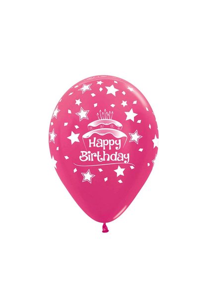 Generic Sempertex 50 pcs 12'' Round Balloon Metallic Assorted Happy Birthday ...