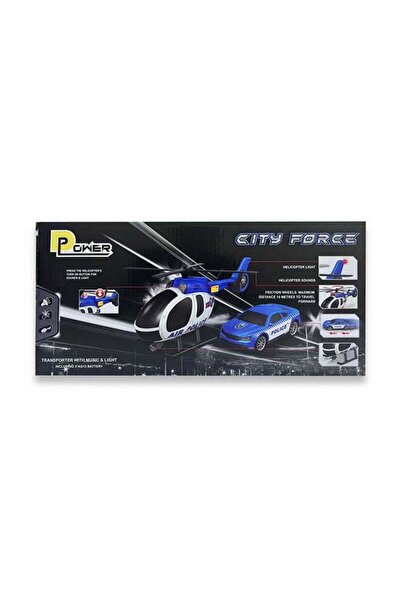Generic D-Power Helicopter & Sports Car 1:14 Scale Firemen Playset – Blue | E...