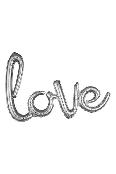 Generic Love Script Phrase Silver Foil Balloon 78x53cm Decorations Party Supp...