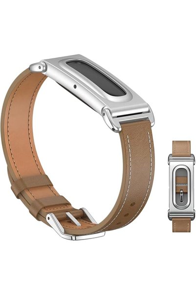 BOOMBOOMBOOM حزام من الجلد المصنوع من الألياف الدقيقة متوافق مع Fitbit Air، س...