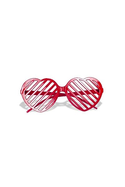 Generic Ciao Red Heart Style Party Glasses – Fun Slatted Heart-Shaped Plastic...