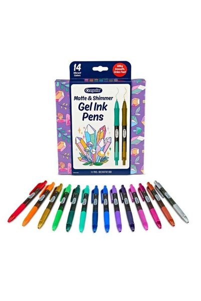 Generic Gel Ink Pen Marker Set, 14 Matte & Glitter Pens, Gel Pens for Colorin...