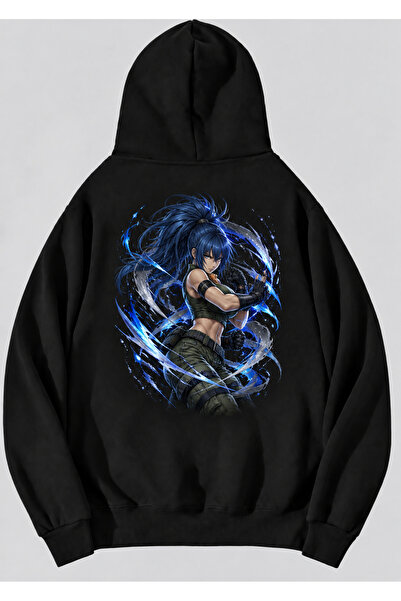 Leona Heidern Tasarım Baskılı Premium Hoodie Kapuşonlu Oversize Sweatshirt