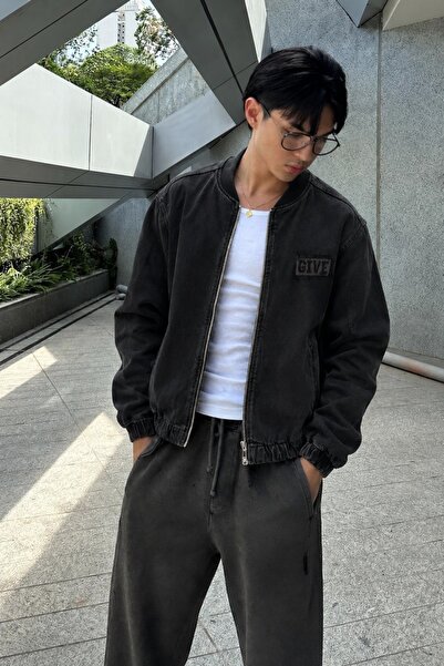 comstar Men's Zippered Seasonal Bomber Black Jacket