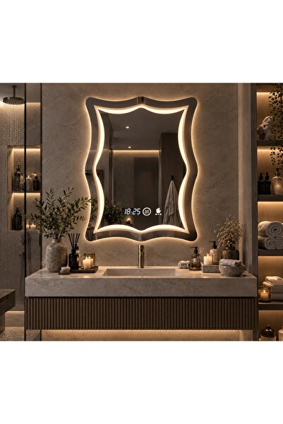Magic Time DECORIALE Καθρέφτης LED με Αισθητήρα Κίνησης, Αποθαμβωτή, Ρολόι κα...