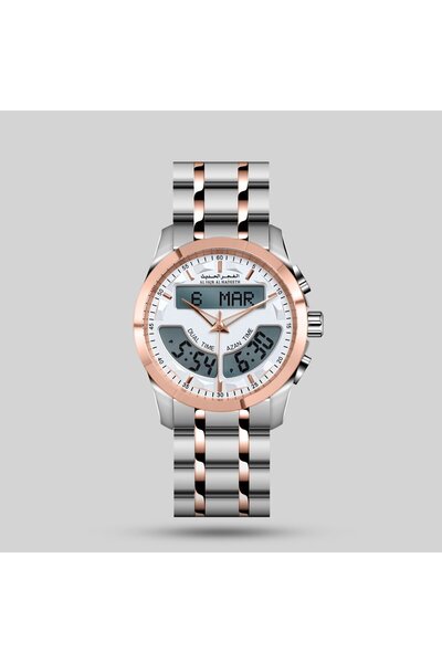 alfajr alhadeeth Modern Al-Fajr Dual Time Clock Iron Brass Model Al219Ttrw
