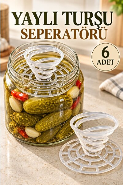 Kitchen Beauty 6 Adet Turşu Seperatörü Kavanoz, Bidon Seperatörü Turşu,Yaprak, Zeytin Konserve Baskı Seperatörü