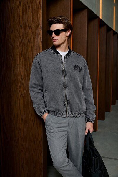 comstar Men's Washable Vintage Bomber Anthracite Jacket