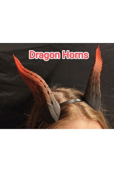 Daynav 3D Baskı Ejderha Boynuzu Kostüm ve Cosplay Aksesuarı Fantastik Boynuz Taç