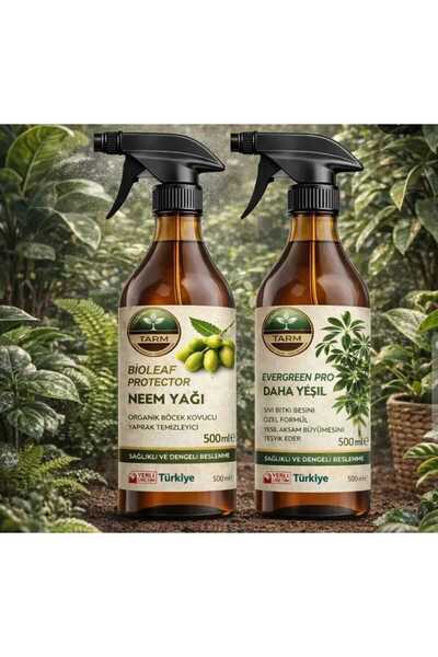 EVERGREEN PRO Sprey Daha Yeşil Bitki Besini ve BİOLEAF PROTECTOR Sprey Neem Yağı İkili Bakım Seti