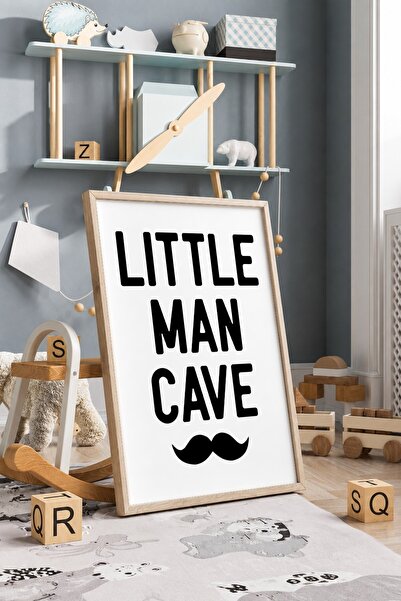 KEYFHOME Little Man Cave Πόστερ ζωγραφικής MDF με μουστάκι και πλαίσιο Διακόσ...