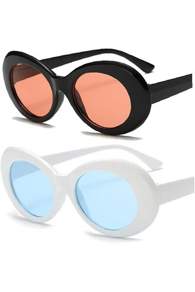 GENERAL 2 Pcs Sunglasses Retro Oval Goggle,Retro Narrow Pointy Cateye Womens ...