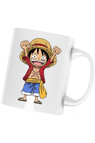 INOVATIX Cana One Piece Monkey D Luffy Pirate Warrior Anime, λευκό, 330 ml