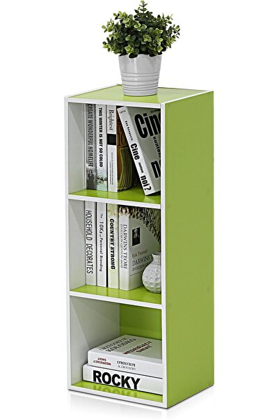 GENERAL Furinno Luder Shelf Bookcase with 1 Door Storage Cabinet, White