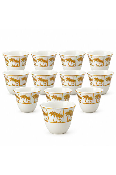AKDC 12-Piece Ceramic Cawa Cup Set - 80ml