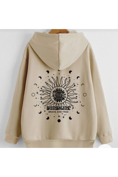 Vordevia Design Printed Cotton 3 Thread Threaded Oversize Sweatshirt