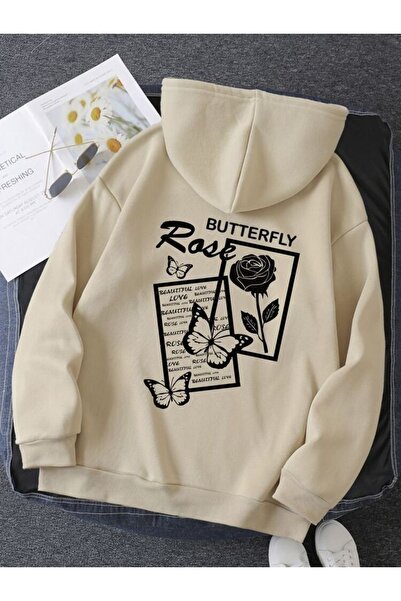 Vordevia Design Printed Cotton 3 Thread Threaded Oversize Sweatshirt
