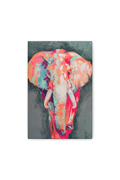 stickerino Tablou abstract cu elefant pe pânză 14×23 cm