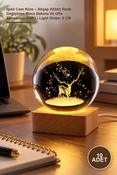Yenilig 10 Pieces of Lighted Glass Globes – Color-Changing Table Decoration a...
