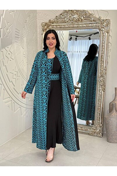 Lyaly aljlabyh Bashat 3 Pieces Set Belt and Inner and Outer Embroidered Long ...