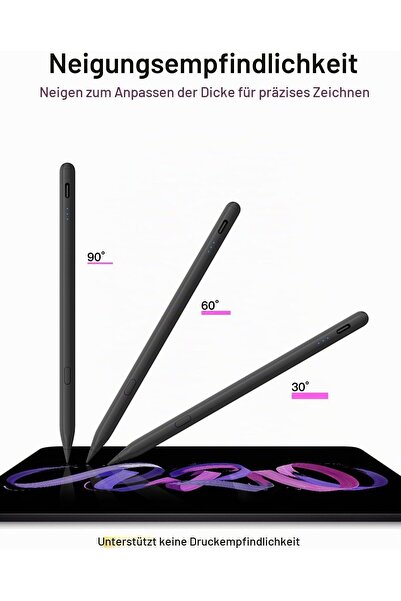 KEEPRO Stylus Pen pentru iPad 2018–2026, Încărcare rapidă USB-C, Respingere a palmei, Sensibilitate la înclinare, Magnetic |