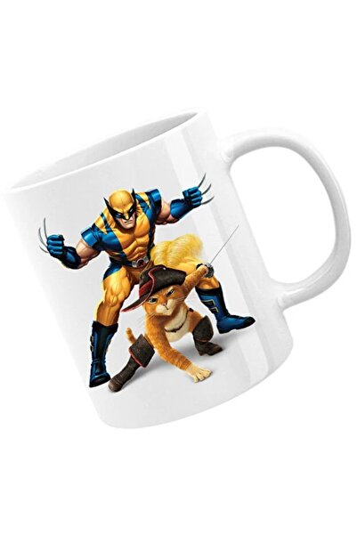 INOVATIX Shrek Puss in Boots Wolverine Animals Speak Universal Mug, white, 33...