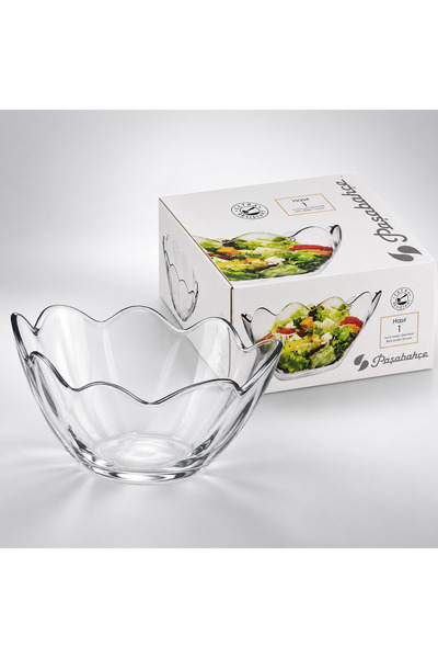 Paşabahçe Hasır Şeffaf Cam Salata Meyve ve Servis Kasesi Dalgalı Tasarım
