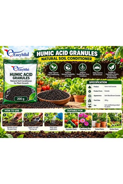 Generic Eazyhilal Fertilizer Combo Pack 1kg, Complete Plant Nutrition with NPK 12-12-17, Humic Acid, Calcium & Urea, Plant Growth Fertilizer for Indoor & Outdoor Plants, Garden, Pots & Vegetables