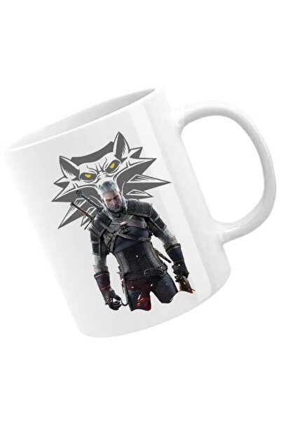 INOVATIX Cana Witcher Wild Hunt Wolf Silver Armor Medieval, albă, 330 ml