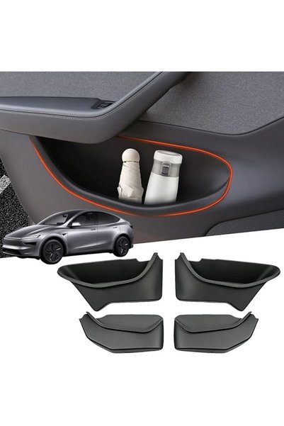 GENERAL Car Door Side Storage - 4Pcs Full-cover Organizer for Tesla Model Y J...