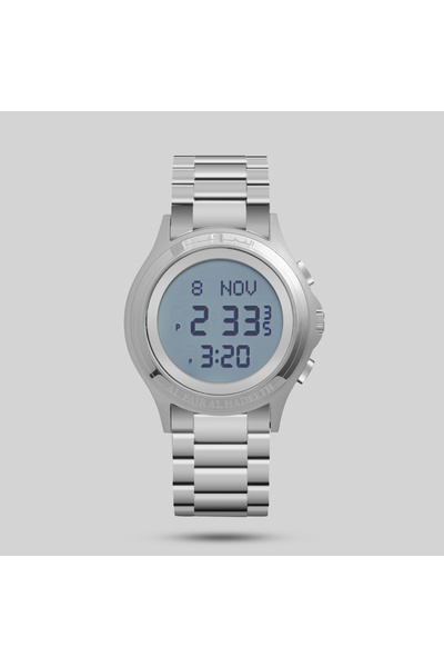 alfajr alhadeeth Al Fajar Modern Stainless Steel Silver Dial Medium Model Al2...