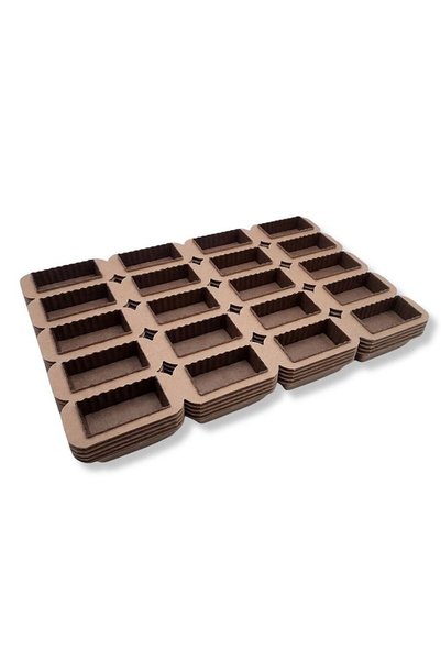 dinckitchen قالب كيك براوني ورقي مستطيل الشكل 20 قطعة 80x40x40 ملم - 5 قطع
