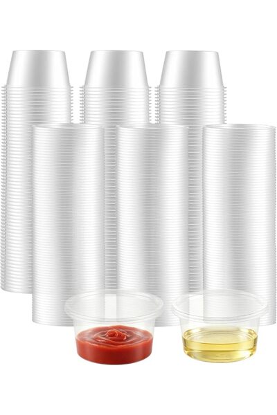 GENERAL Pack of 200 Small Containers with Lids Plastic 100 ml, 4 oz Small Pla...