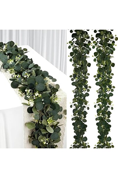 Yelajoy Artificial Eucalyptus Garland (2 Pack, 6FT) - Green Flower Garland De...