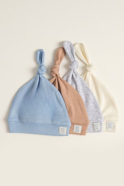 lilico Unisex Baby Interlock Knotted 100% Cotton You Are Cool Beanie Hat 0-6 ...