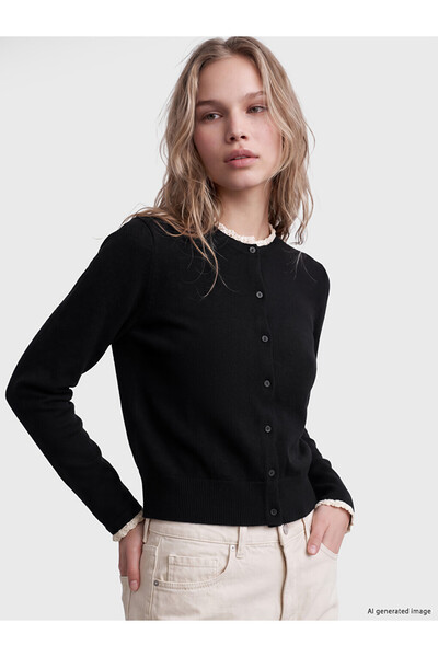 LC Waikiki Round neck knit cardigan for women