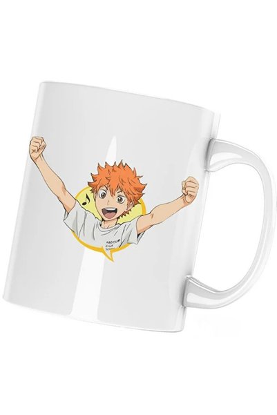 INOVATIX Чаша Haikyuu Hinata Volleyball Game Anime Haikyuu!!, бяла, 330 мл