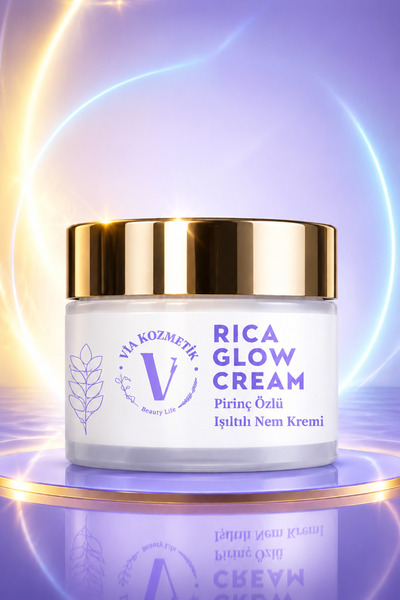 Nemlendirici Yüz Kremi Rica Glow Pirinç Özlü Işıltılı Aydınlatıcı