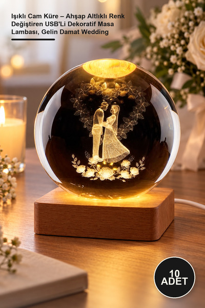 Yenilig 10 Pieces of Lighted Glass Globes – Color Changing USB Decorative Tab...
