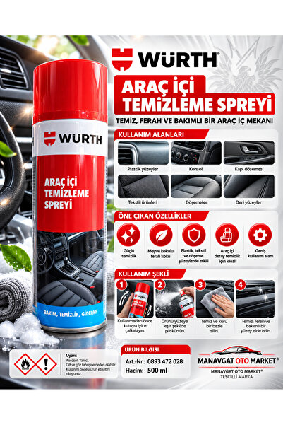 Araç İçi Temizleme Spreyi 500 ml