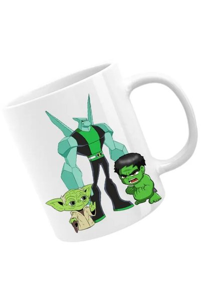 INOVATIX Cana Ben10 Hulk Yoda Master Chibi Wildmutt, alba, 330 ml