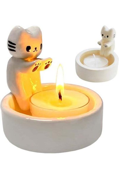 Generic Cat Candle Holder, Cat Tea Light Candle Holders, Cat Warming Paws Can...
