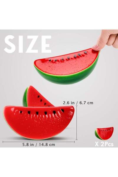 Generic LATIFA 2pcs Artificial Lifelike Simulation Watermelon Slice Fake Frui...