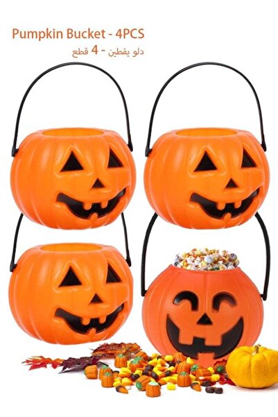 Generic Pumpkin Candy Buckets 4-PCS Plastic Pumpkin Buckets Pumpkin Candy Bag...