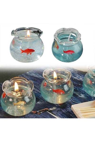 Generic Mini Bubble Fish Tank Candle, Aesthetic Home Decor Handmade Gel Wax, ...