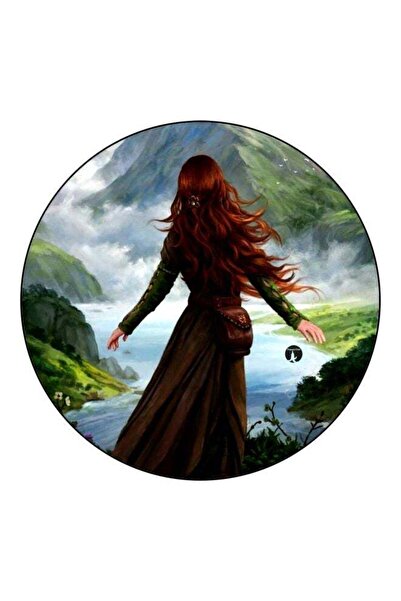 Generic Girl Printed Fridge Magnet Brown/Green/Blue 5.5cm